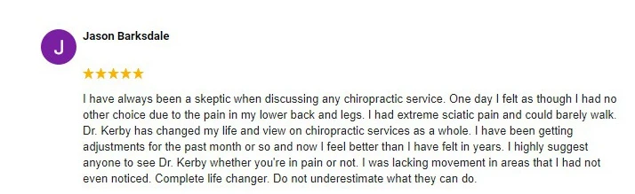 Chiropractic Madison AL Jason Testimonial